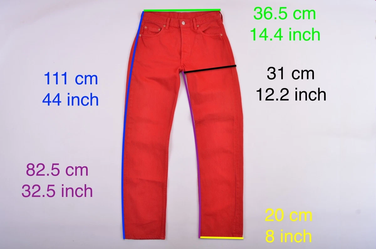 Levis 501 Vintage Made in USA 90s Red Denim Womens Mens Jeans sz