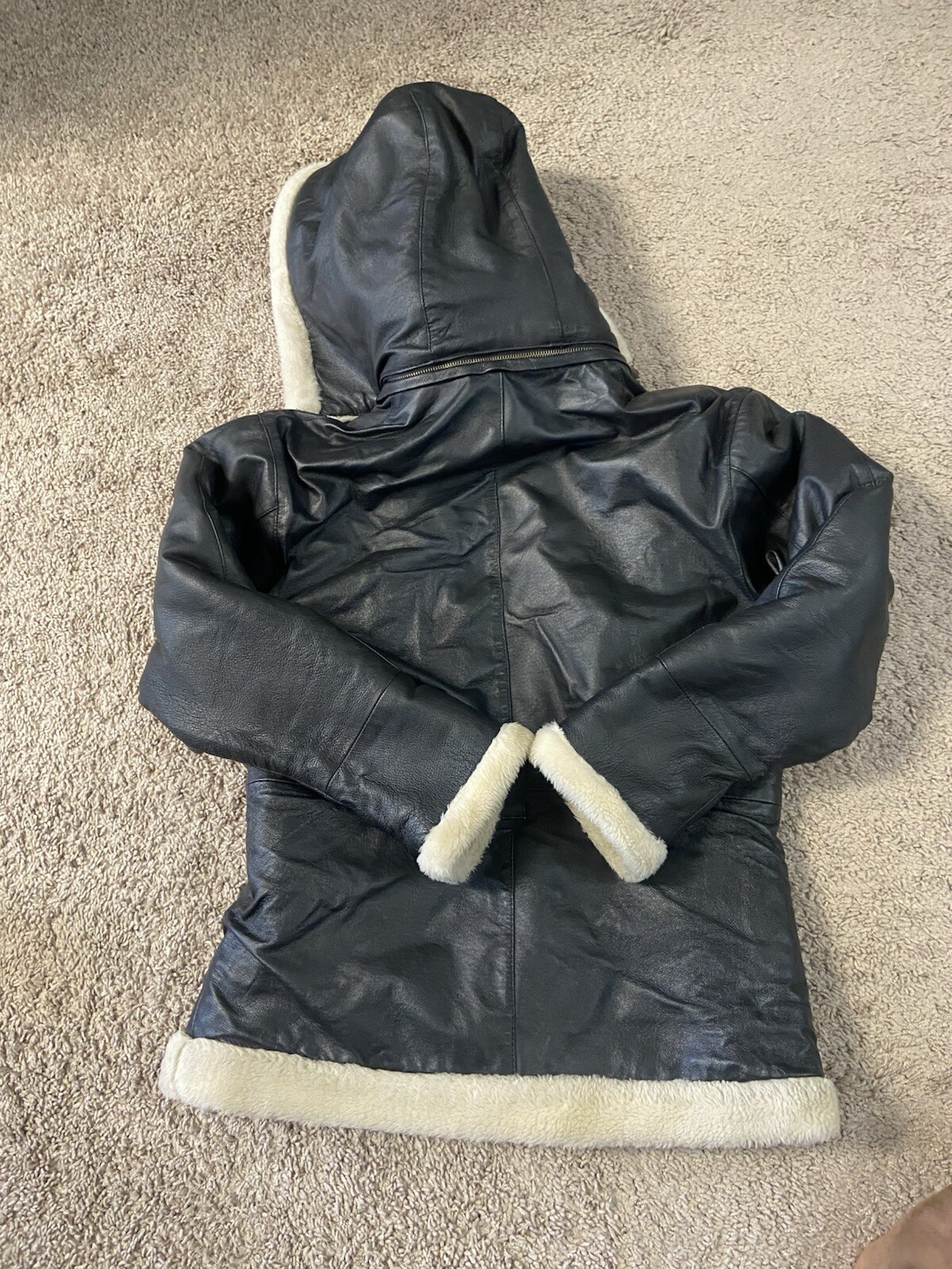 Identification leather jacket fur lining detachab… - image 10