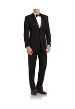 Ike Behar Men Black 2 Button Notch Collar Super 120s Wool Tuxedo Jacket 38R