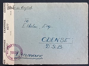 1946 England BAOR Displaced Person G Camp Censored Cover To Odense Denmark
