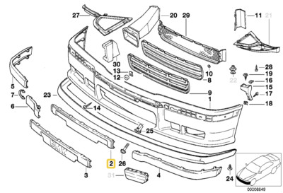 Front bumper trim M TECHNIC for BMW E-36