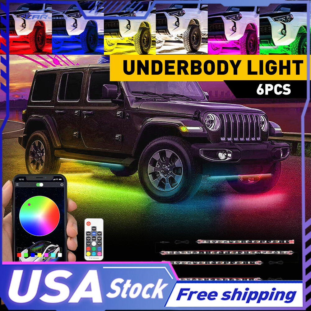AUXITO RGB LED Strip Car Under Tube Underbody Underglow System Neon Light Kit US