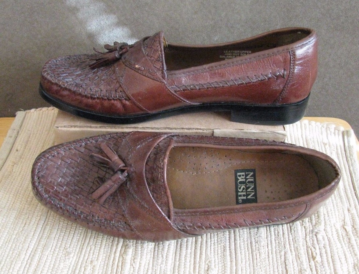 Vintage Nunn Bush Mens Loafer Brown Leather 9.5 EEE 324089 6 Nunn Bush Brown Leather Loafers Slip On Dress Shoes Mens  main image 2