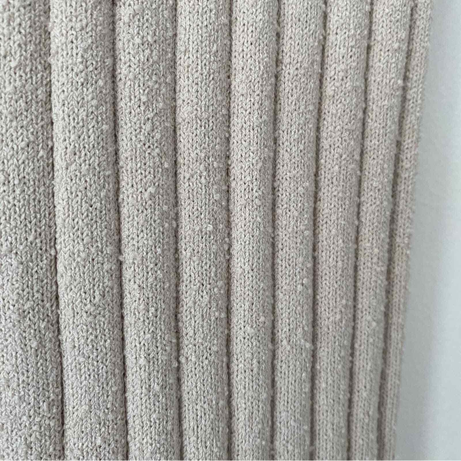 COS Cream Midi Silk Knit Blend Stretchy Sweater S… - image 5