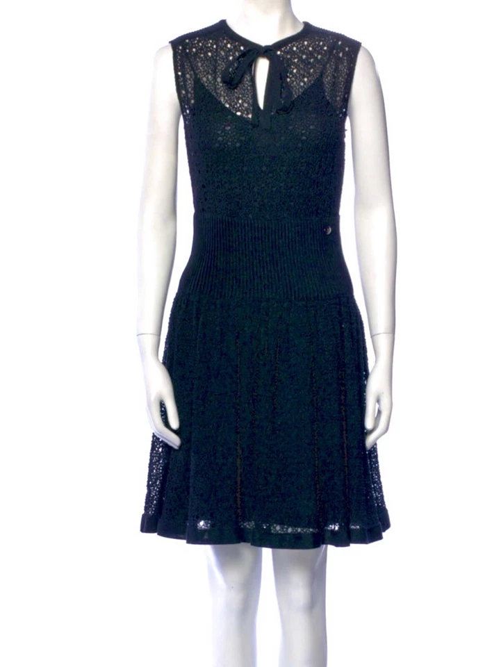 Nuevo Chanel 2016 Conjunto de Encaje Negro Taylor Lentejuelas Vestido de Fiesta Bolso REGALO 36 4 6 XS S M Foto 2 de 4