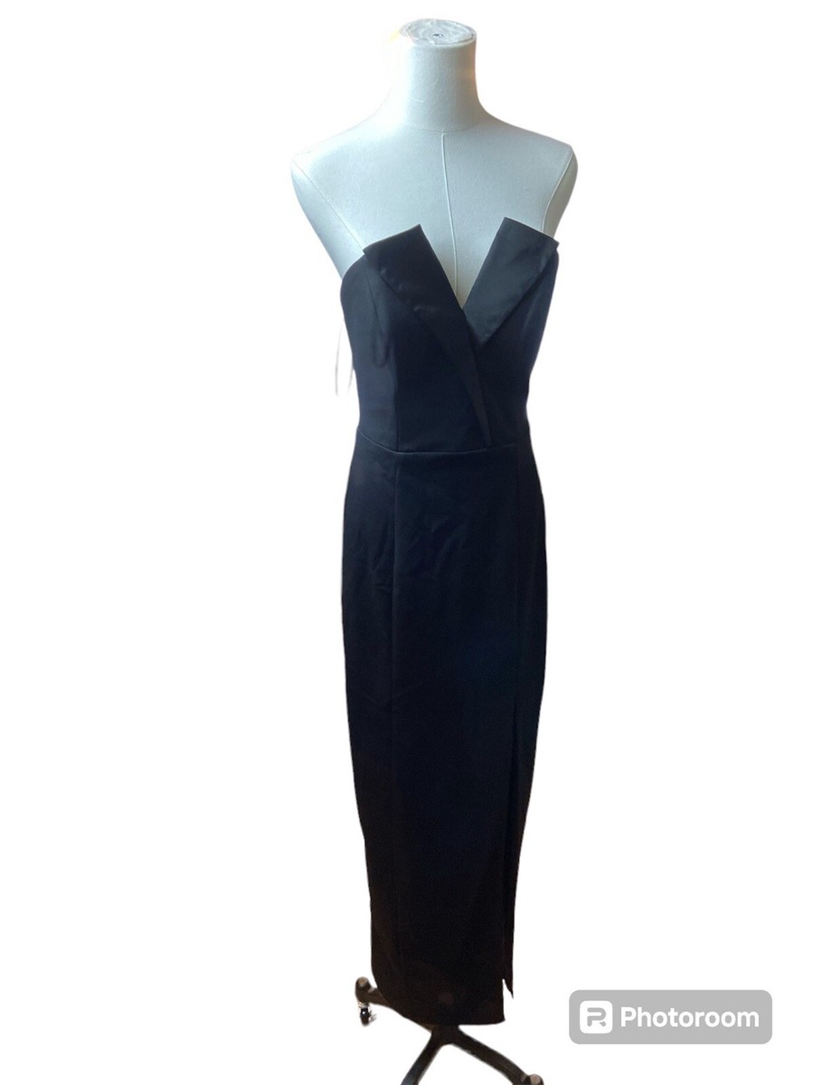 Betsy & Adam Strapless Tuxedo Gown - Black - 6 Betsy & Adam Strapless Tuxedo Gown - Black - 6