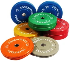 BUMPER WEIGHT PLATE SETS Steel Hub Color Coded 10/15/25/35/45/55+ Lbs