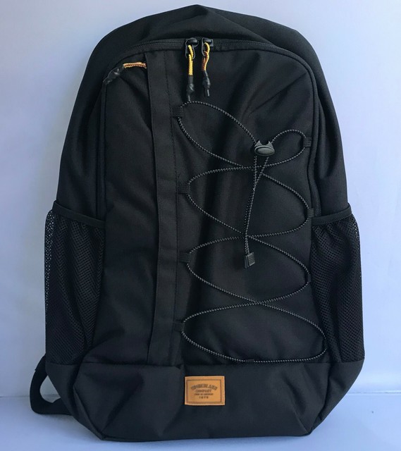 TIMBERLAND TB0A1CZM001 BLACK Zip Top Bungee Backpack / Book Bag eBay