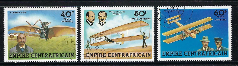 Central African Empire  - 1978 5v. CTO NH • Aviation History • Pioners - Image 2 of 3