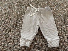 Baby Gap Unisex Gray White Striped Pants 0-3M