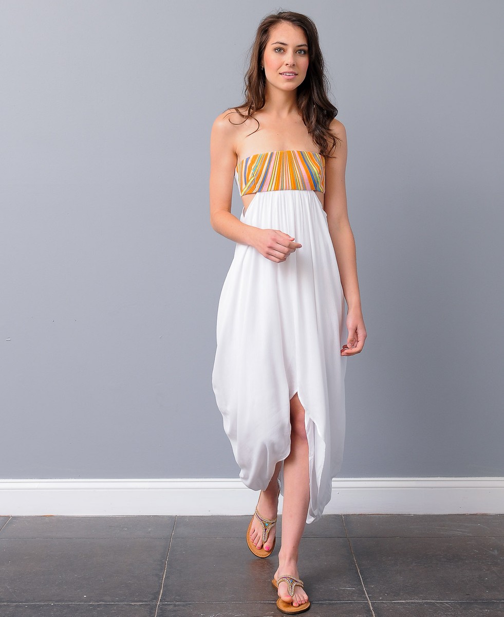 NWT Mara Hoffman rayon embroidered bandeau maxi white dress size XS - $286