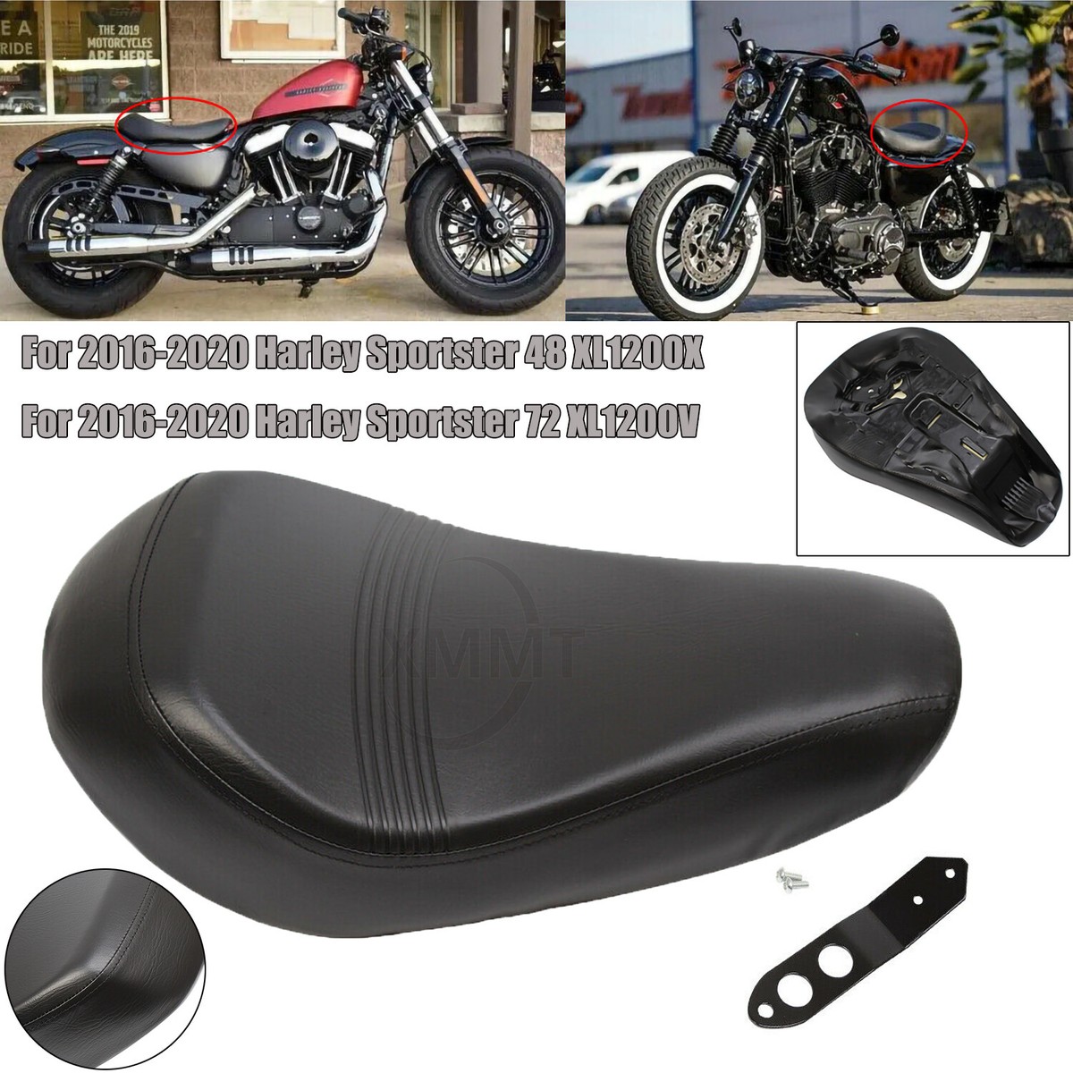 Harley Davidson ソロシート ブラック Driver Solo Seat Black For Harley Sportster 48 XL1200X & 72