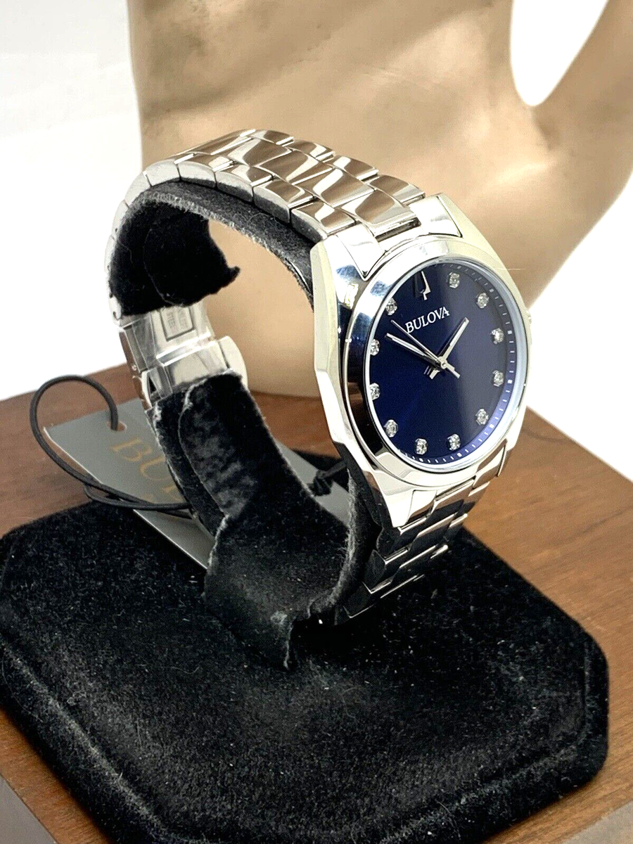 Bulova Women\'s Watch 96P229 Surveyor Quartz Blue Dial Diamond Silver Ste… Bulova Women main image 2
