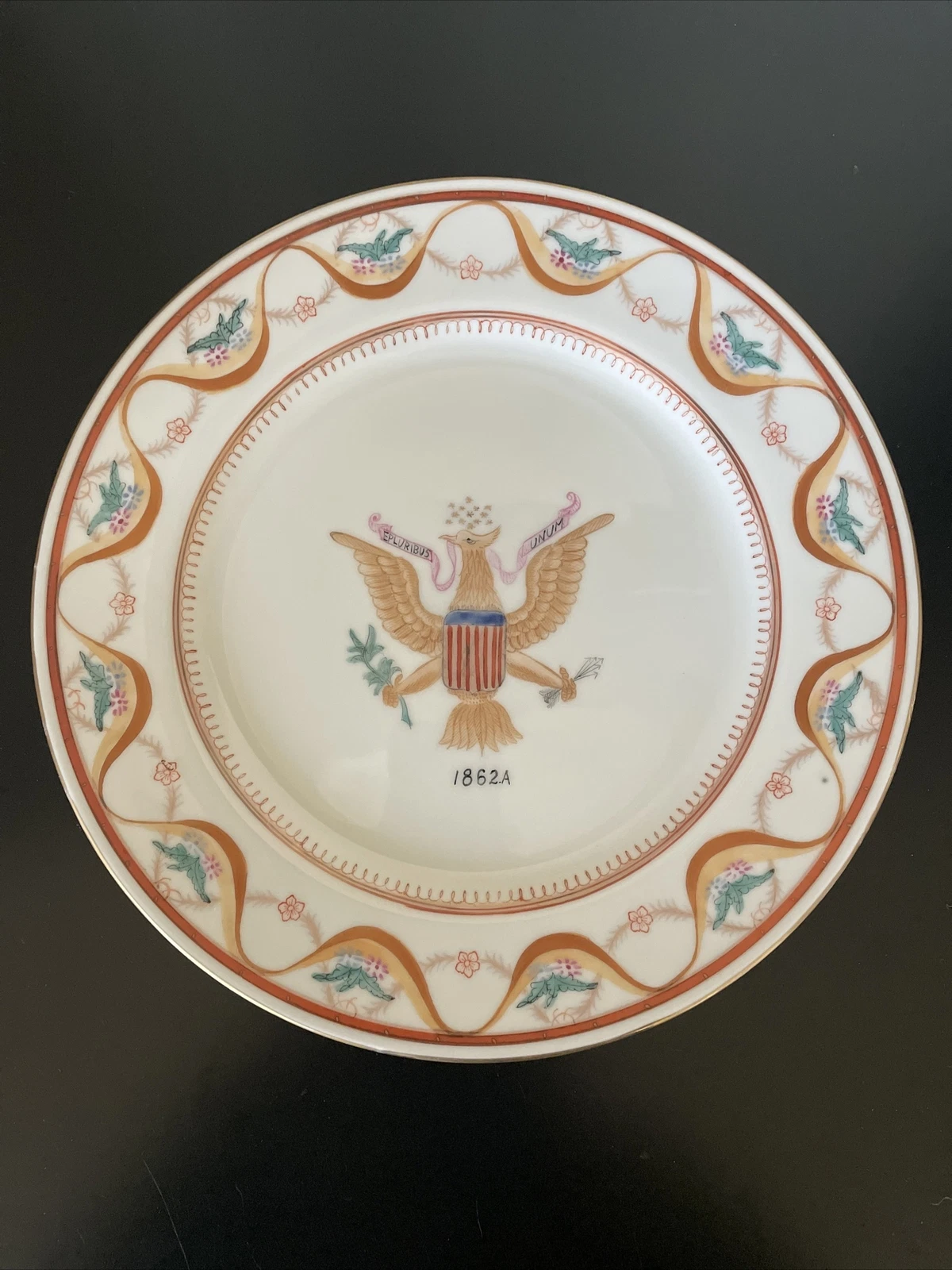 Chinese Export Armorial Plate Coat Of Arms Of US - Picture 1 of 8