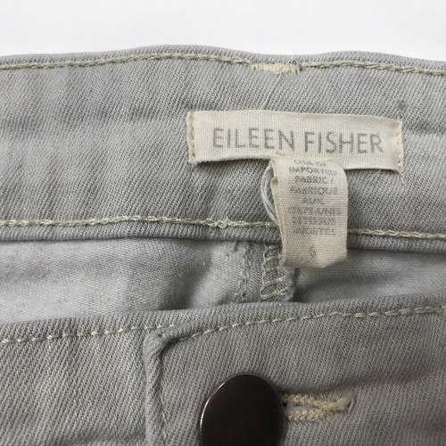 Eileen Fisher Cropped Fringe Hem Jeans Gray Organic Cotton Blend Women 6 - Picture 5 of 5