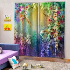 impressive cluster of beauty flower Printing 3D Blockout Curtains Fabric Window