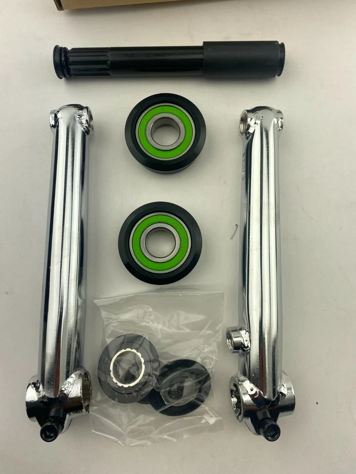 ALTA Heavy Duty Acero Cromolibrado Manivela BMX Manivela de 3 Piezas 175mm Cromo 19mm Husillo Foto 4 de 4