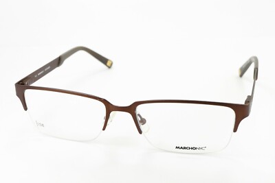 MARCHON NYC COLONY 210 Matte Brown 53-17-140 Half Rim Frames Flex Hinges L58