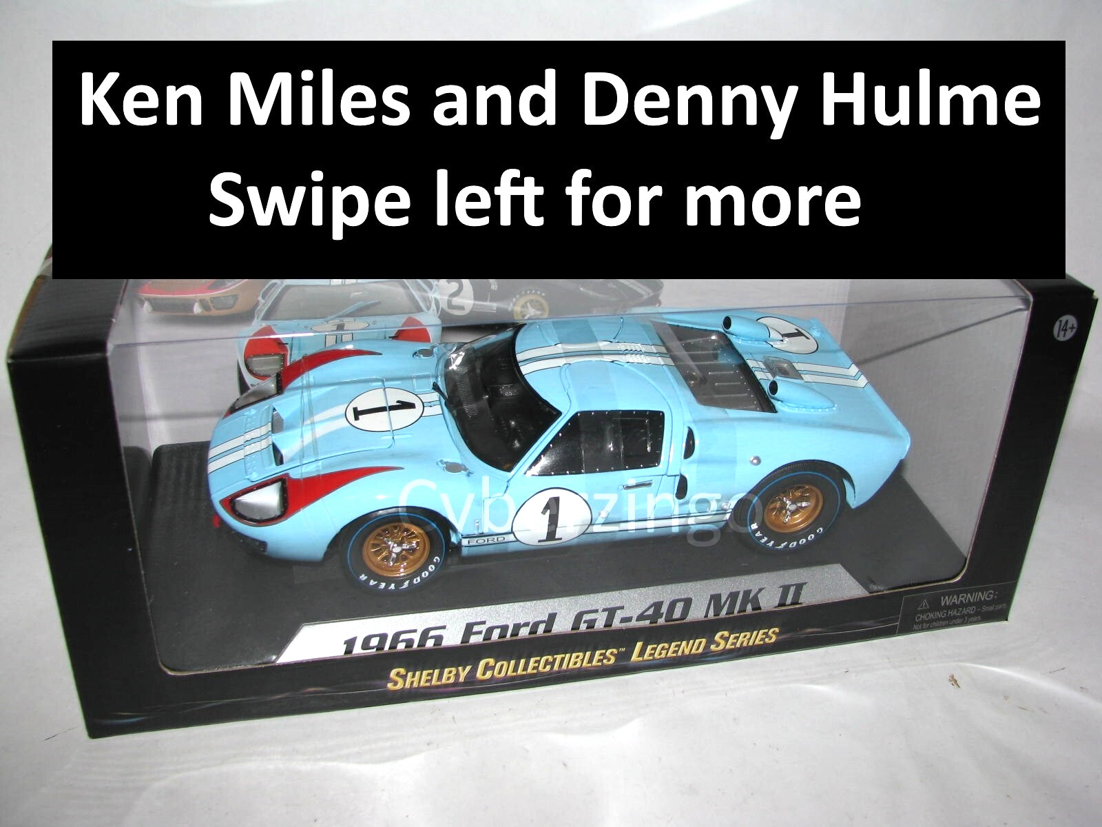 1966 Ford GT40 MK II Shelby Collectibles 1:18 Scale Blue Diecast Model Car NEW