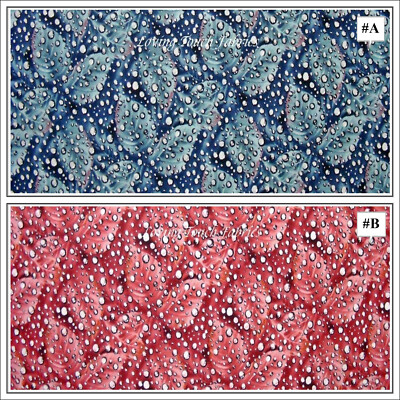 2003 SEATTLE BAY WATER DROPS LEAVES FABRIC RED OR BLUE (MAKE A SELECTION)
