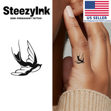 SteezyInk temporary tattoo Swallow  s Grace last upto 2 weeks 1 x 1 inch