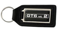 Triumph GT6 MK2 Rectangle Black Leather Keyring