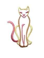  4242 Multiple Color Hollow Kitten Cat Embroidery Iron On Applique Patch