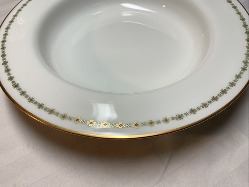 Theodore Haviland Limoges Francia, bordo oro/verde, zuppiera 8" - Foto 5 di 7