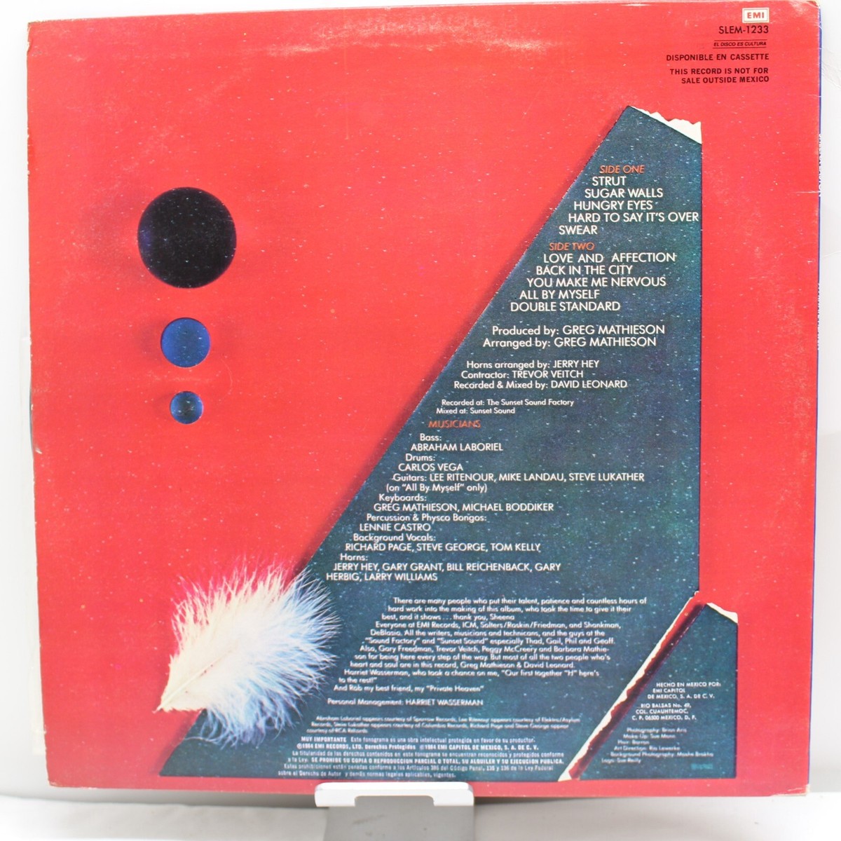 Sheena Easton A Private Heaven Vinyl Record LP VG+ SLEM-1233