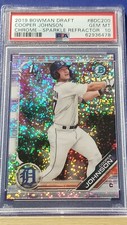 Cooper Johnson - 2019 Bowman Draft Chrome Sparkle Refractor   PSA 10