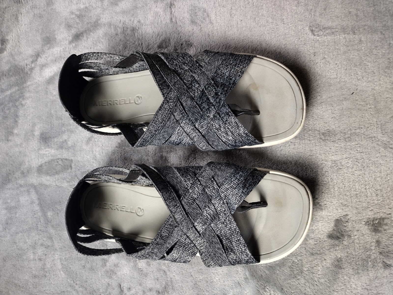 Merrell Duskair sandalo leggero nero e bianco tessuto erica taglia 9 M