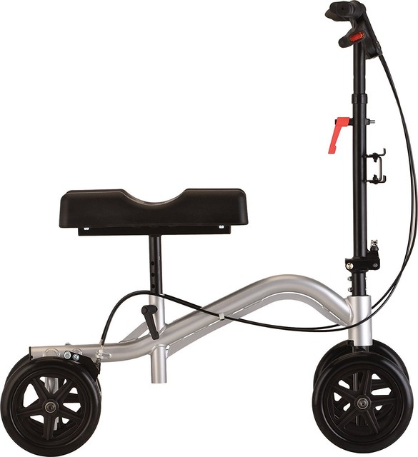 NOVA Knee Scooter Crutch Walker Leg Caddy Turning Metallic Silver 300lb Tkw12 for sale online