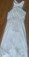 Elegant White & Nude Lace Dress by NSR - Size M, Made in USA / Bridal