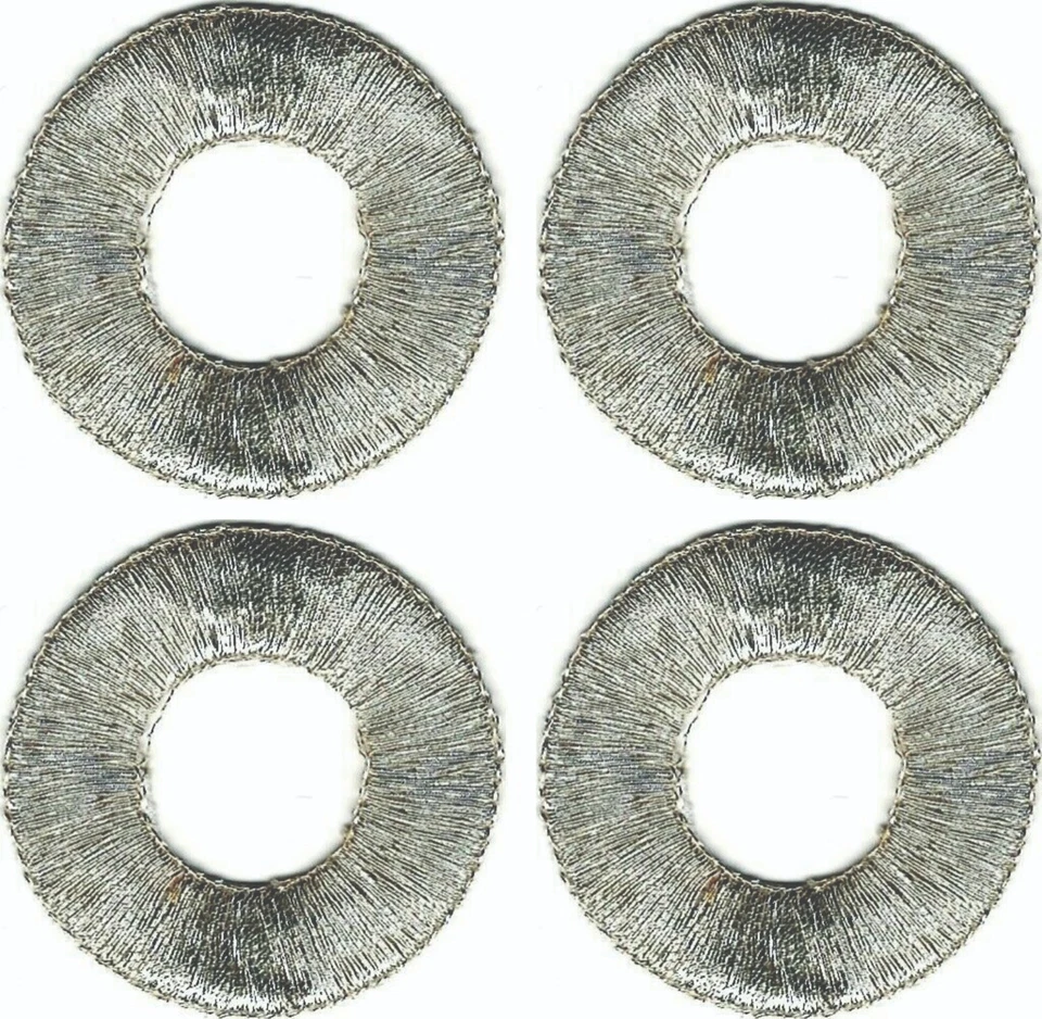 Silver Circle Patch (1 1/2" in) Embroidered Iron on Sew on Lot of 12 - Image 2 of 2