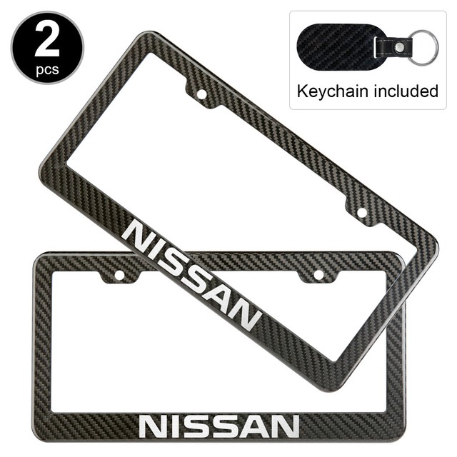 2pcs set nissan license plate frame carbon fiber look style plastic eBay