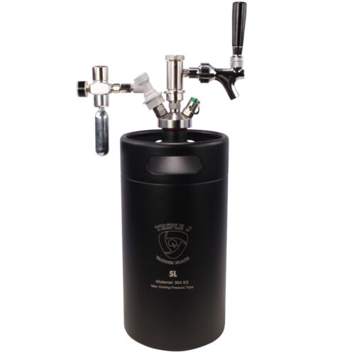 Black 5L Insulated Mini Keg Picnic Craft Beer Dispenser System w/ Flow Control - Picture 1 of 9