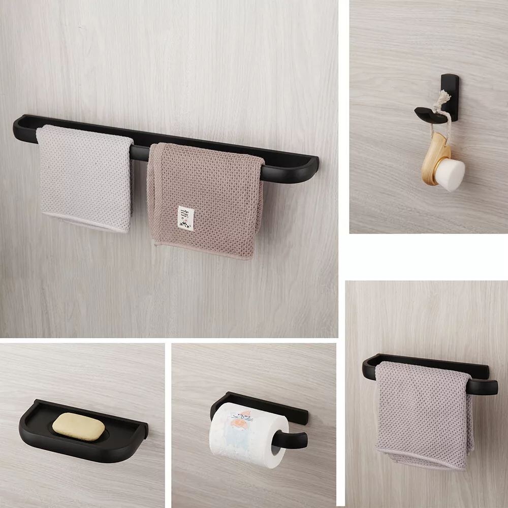 Toilet Paper Holder, Modern, Matte Black, With Shelf