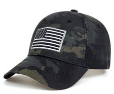 USA Tactical American Flag Dark Camo Camouflage Cap Hat Army Military Baseball
