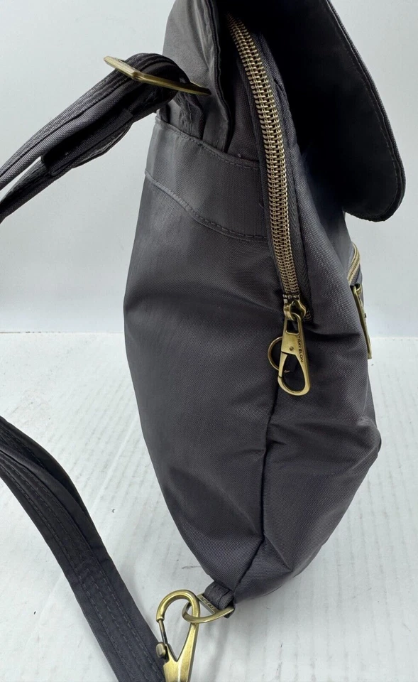 Bolsa Travelon Feminina Cinza Assinatura Antirroubo Bolsa Mochila Fina - Imagem 3 de 4