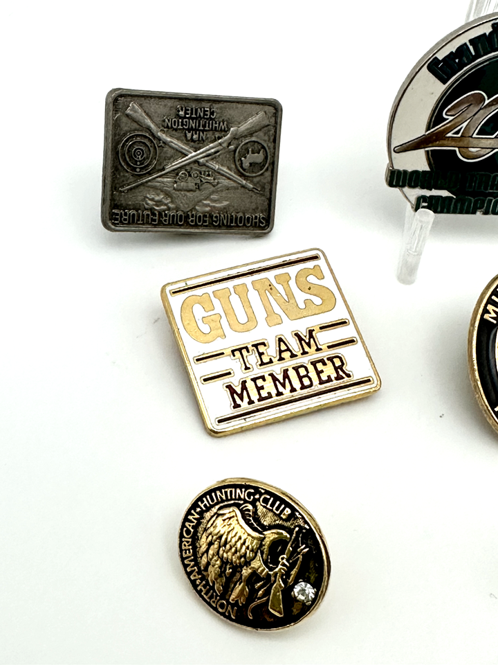 EIGHT ASSORTED VINTAGE NRA HUNTING SHOOTING PINS + FOB L700 eBay