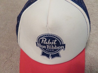 Casquette Camionneur Pabst Blue Ribbon - Bleu Et Rouge - Adjustable - Homme