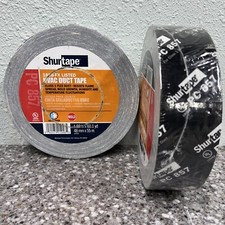  Lot Of 2  SHURTAPE PC 857 Duct Tape,Black, 1.88 in x 60 yd, 48mm x 55m