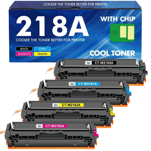 218A Toner Cartridge 4 Pack (with Chip) Compatible for HP 218A 218X 