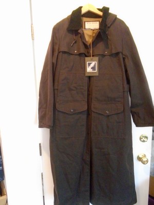 Filson Women's Oil Cloth Cotton Full Length Duster Coat NWT XL $650 Made in USA 703060360748 | eBay