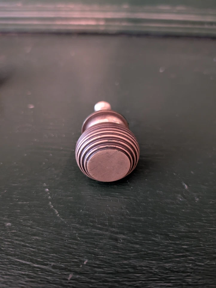 Polished Antique Brass Beehive Cabinet Knob Small Willow & Stone x4 - Image 3 of 3