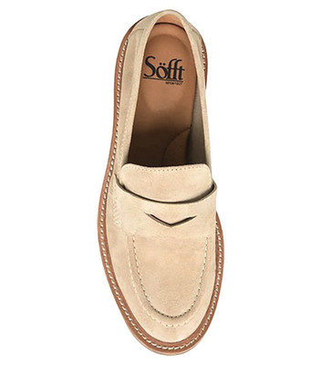 Sofft Women's Beige Suede Slip-On Loafer Flats Comfort Almond Toe 11 M