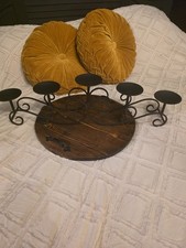Wrought Iron 5 Tier Candelabra Centerpiece 29 Inches Long 7 Inches Tall