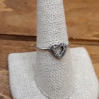 Vintage CZ Sterling Silver Open Heart Band Sz. 9.25