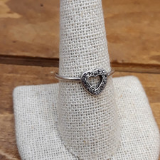Vintage CZ Sterling Silver Open Heart Band Sz. 9.25