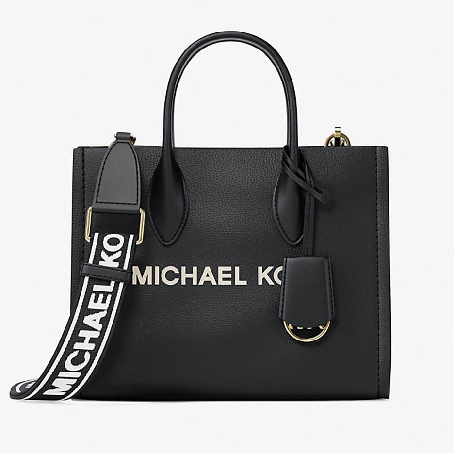 Michael Kors Mirella Small Shopper Tote Crossbody Logo Leather Bag